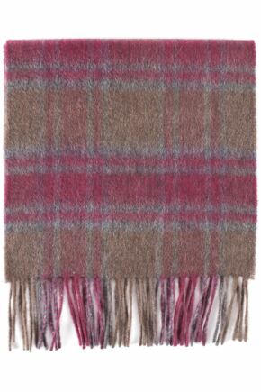 Mens and Ladies Great & British Knitwear Made In Scotland Check 100% Cashmere Scarf