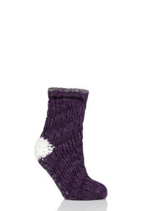 Ladies 1 Pair Elle Soft Hand Knitted Slipper Socks