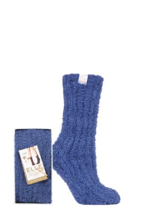 Ladies 1 Pair Elle Feather Slipper Gift Boxed Socks
