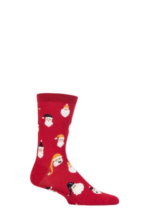 Mens 1 Pair Thought Alfredo Christmas Santa Bamboo Socks