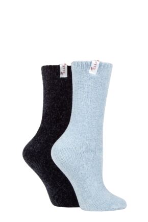 Ladies 2 Pair Elle Chenille Boot Socks